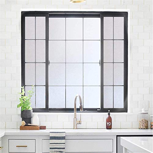 ELTON Vinyl Privacy Window Films Opaque Matt Frosted Home Security Self Adhesive for Bathroom Door Window Heat Control Anti UV (White, 24 x 192 Inches) - Image 3