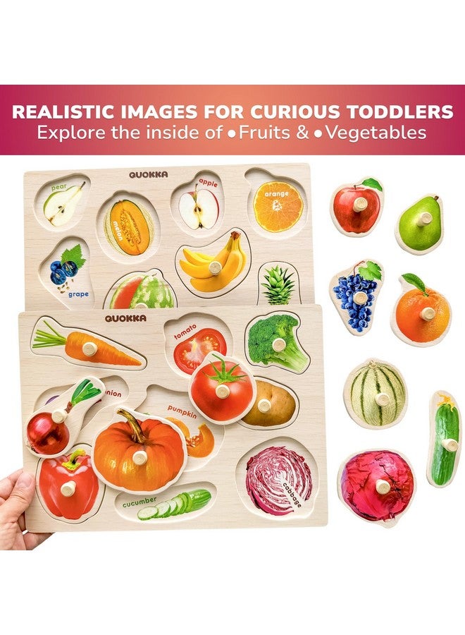 QUOKKA Wooden Puzzles for Toddlers 1-3 - 8XSET Toddler Puzzles Ages 2-4 with Rack - Learning Alphabet, Numbers and Animals Toy Puzzles for Toddlers 3-5 - Wood Games Gift for Boys and Girls - Image 4