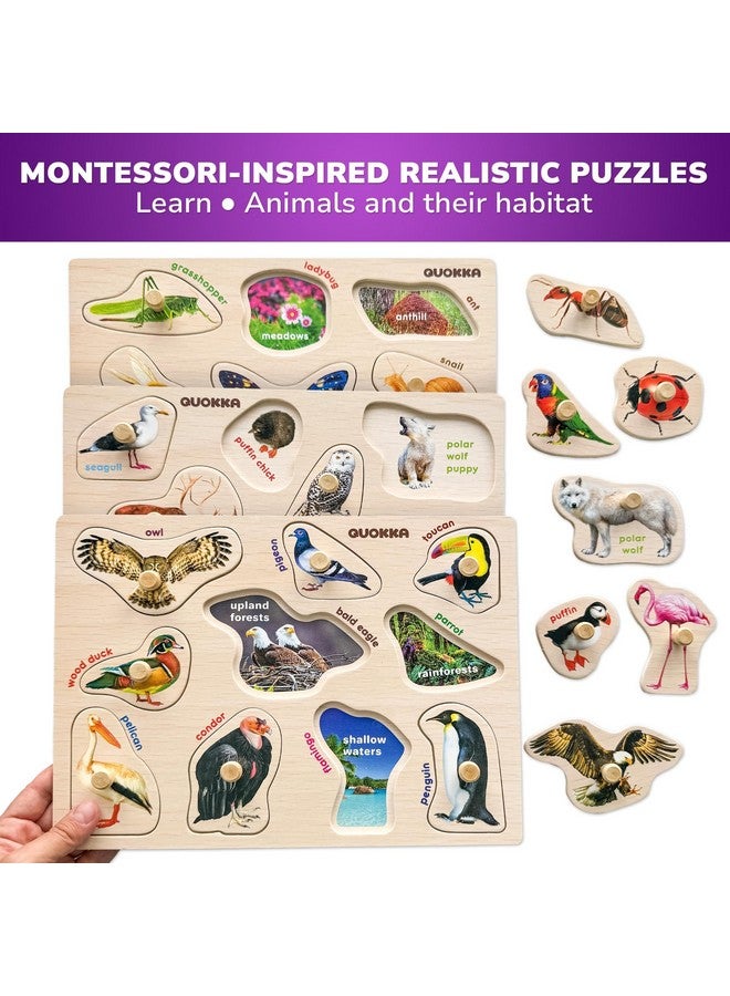 QUOKKA Wooden Puzzles for Toddlers 1-3 - 8XSET Toddler Puzzles Ages 2-4 with Rack - Learning Alphabet, Numbers and Animals Toy Puzzles for Toddlers 3-5 - Wood Games Gift for Boys and Girls - Image 5