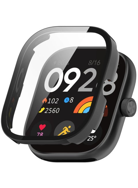 Screen Protector Case for Redmi Watch 5/Watch 5 ESIM Smartwatch Hard PC Bumper Tempered Glass Film Replacement Accessories (Black)