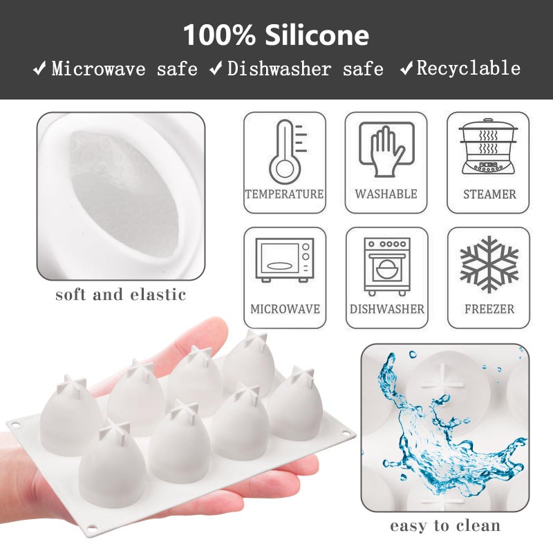 Xcake Lcook Strawberry Shaped Silicone Mold  3D Fruit Mousse Cake Mold for Cake Decoration Cupcake Topper Dessert Chocolate Ice Candle Soap - Image 3
