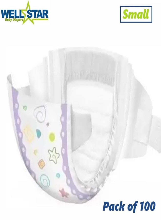 WELLSTAR Super Soft Baby Diaper (Open Tape) with High Absorb Technology Small (S - 100 Units) - Image 2