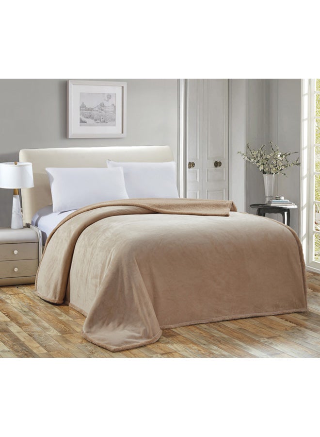 Moon Double Face Super Soft Flannel Blanket polyester Beige - Image 2