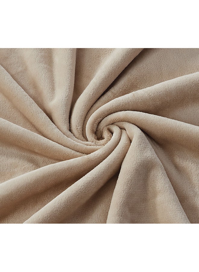 Moon Double Face Super Soft Flannel Blanket polyester Beige - Image 3