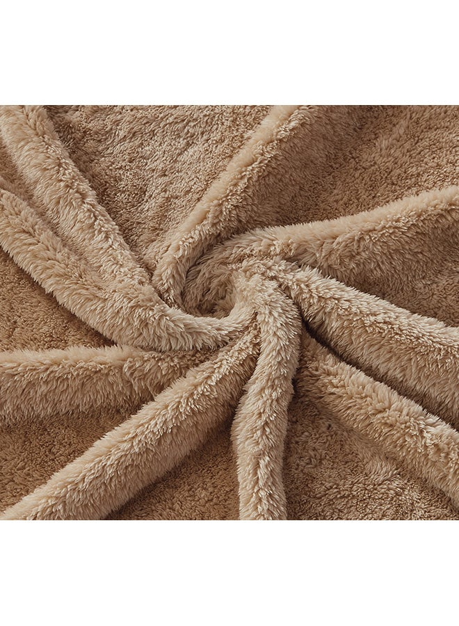Moon Double Face Super Soft Flannel Blanket polyester Beige - Image 4
