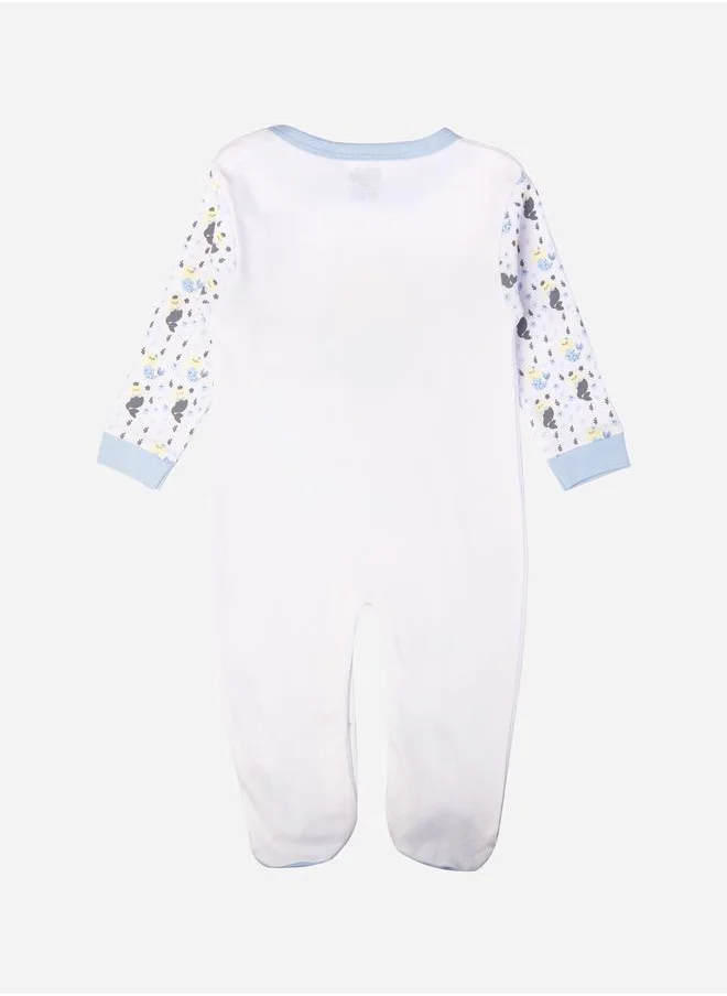 Babies Basic Meowmaid Graphic Long Sleeves Sleepsuit