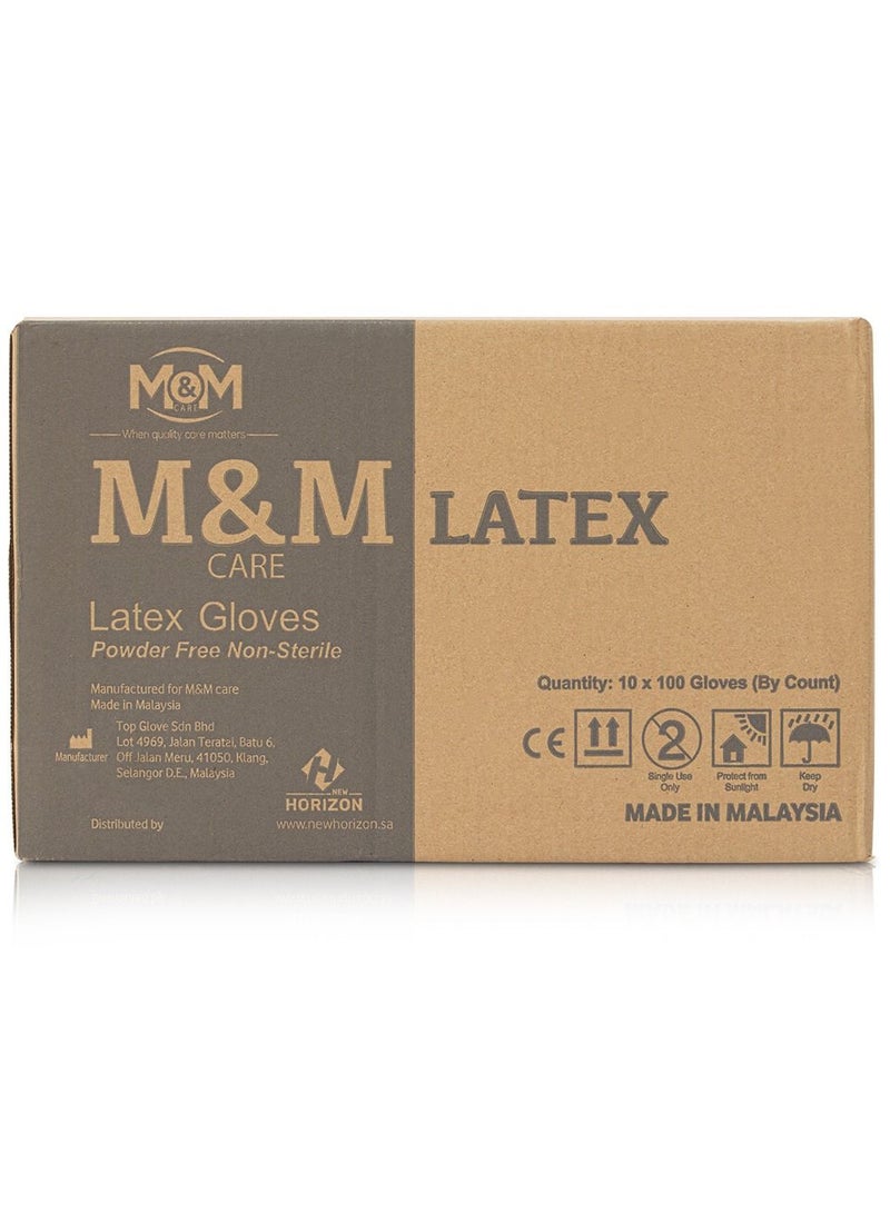 M&M CARE Powder Free Latex Medical Gloves - 1000 gloves  - Image 2