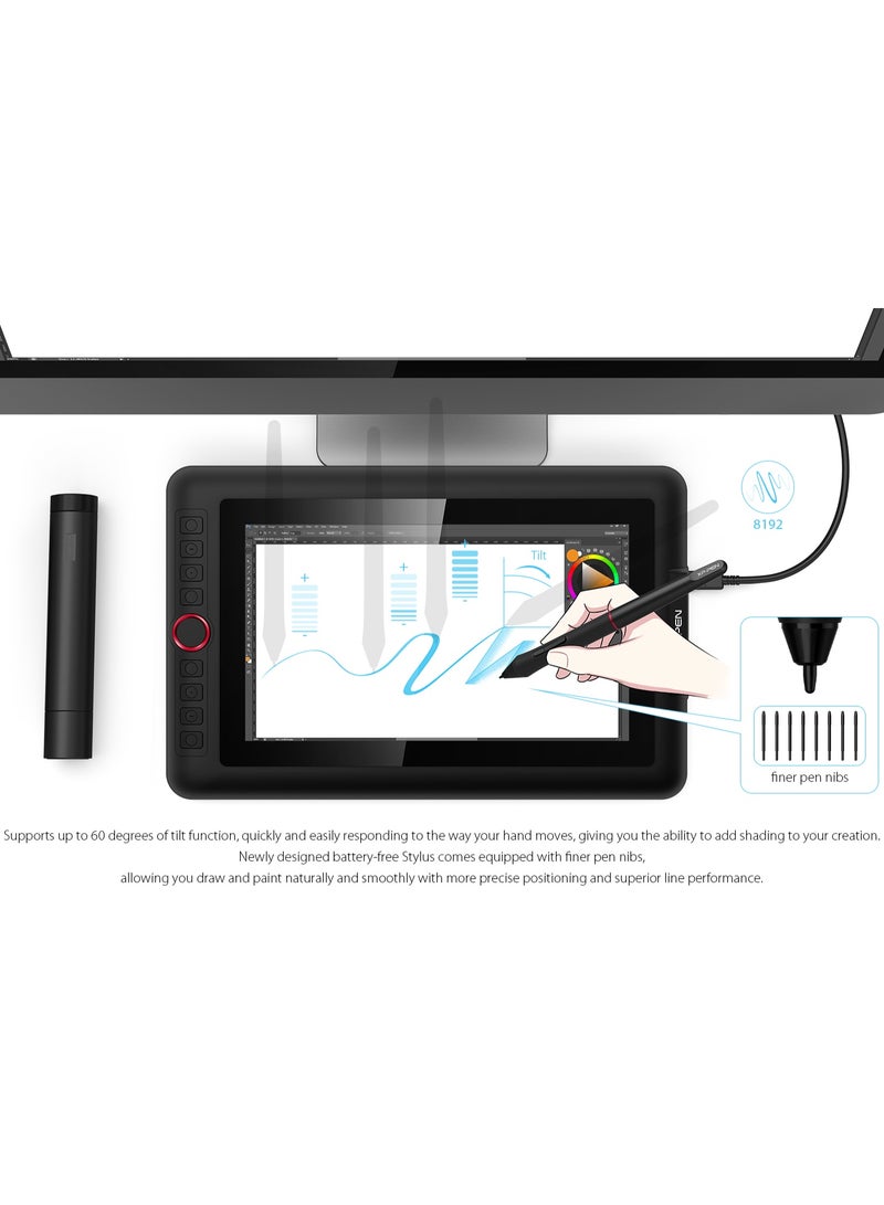 XP-PEN Artist12 Pro 11.6" Drawing Tablet with Screen Pen Display Full-Laminated Graphics Tablet with Tilt Function Battery-Free Stylus and 8 Shortcut Keys(8192 Levels Pen Pressure and 72% NTSC) - Image 3