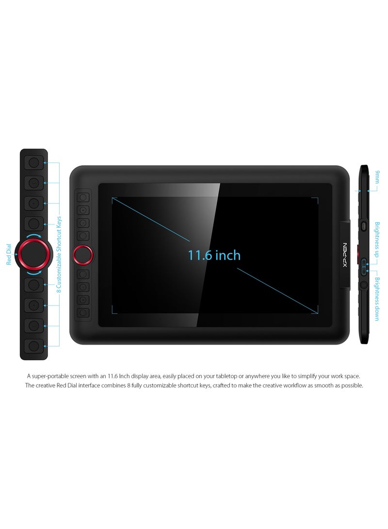 XP-PEN Artist12 Pro 11.6" Drawing Tablet with Screen Pen Display Full-Laminated Graphics Tablet with Tilt Function Battery-Free Stylus and 8 Shortcut Keys(8192 Levels Pen Pressure and 72% NTSC) - Image 2