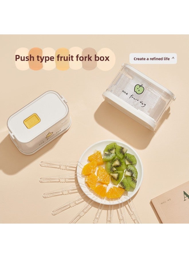 Disposable Fruit Fork Plastic Portable Storage Household Cake Snack Special Transparent Small Fork Food Grade Suit-Color:Refill Fruit Forks (50 Pieces)  - Image 5