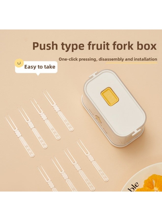 Disposable Fruit Fork Plastic Portable Storage Household Cake Snack Special Transparent Small Fork Food Grade Suit-Color:Refill Fruit Forks (50 Pieces)  - Image 4