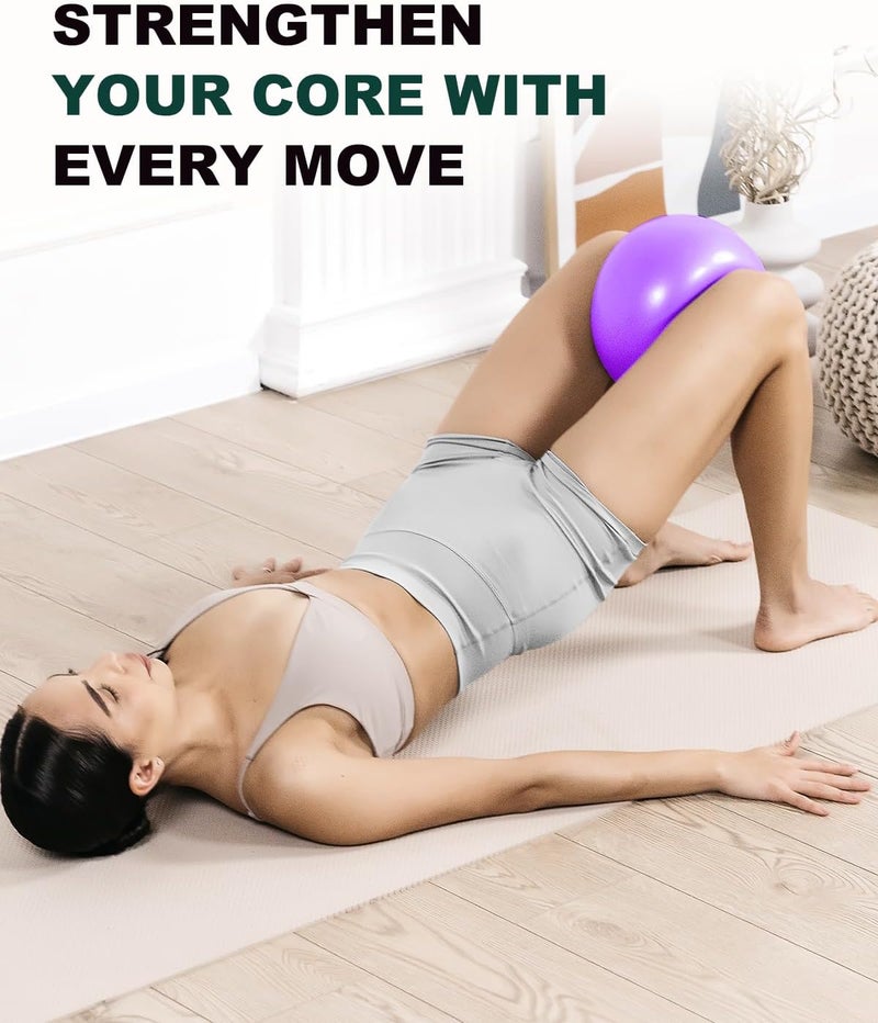 Trideer 9-Inch Pilates Ball, Small Exercise Ball for Yoga, Core Training, Physical Therapy, Balance, Stability and Stretching Pilates Equipment with Inflation Straw - Image 3