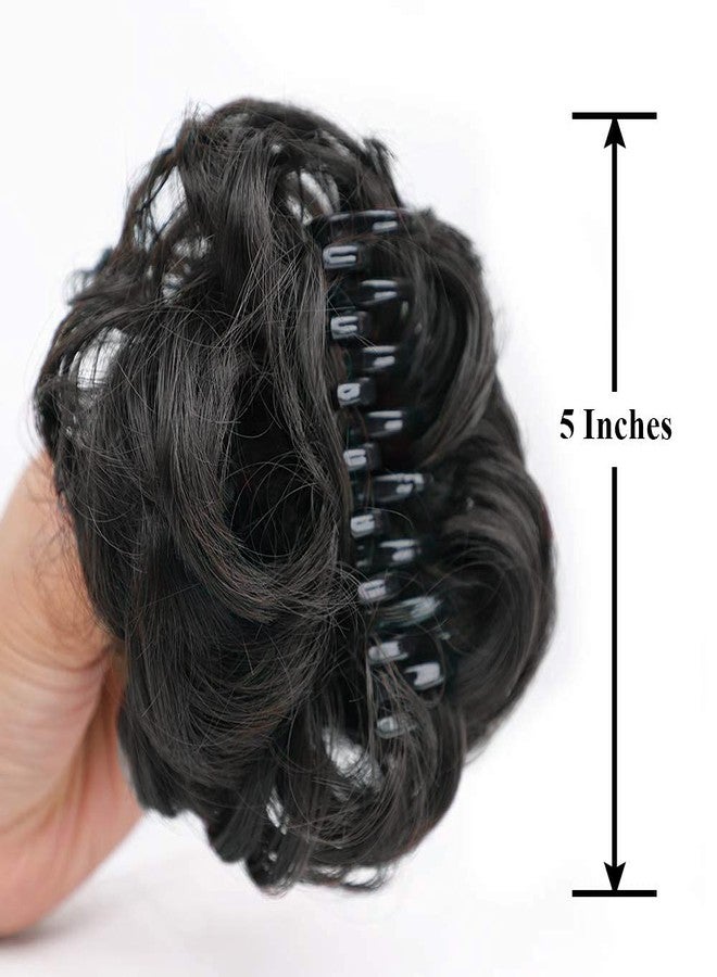 VIVIAN Claw Clip In Hair Bun Messy Curly Clip In Claw Hair Hairpieces Natural Wavy - Image 3