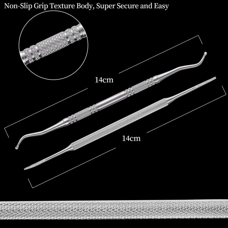 YINYIN 2PCS Ingrown Toenail File and Lifter with Storage Case,YINYIN100% Stainless Steel ingrown toenail Tool,Double Sided Professional Grade Nail Cleaner Tool - Image 2