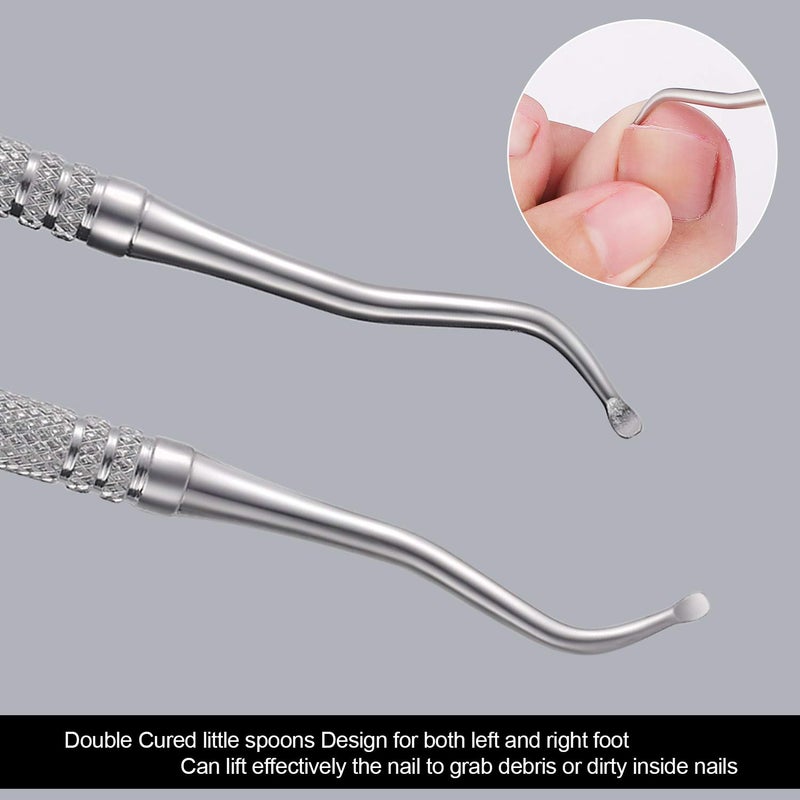 YINYIN 2PCS Ingrown Toenail File and Lifter with Storage Case,YINYIN100% Stainless Steel ingrown toenail Tool,Double Sided Professional Grade Nail Cleaner Tool - Image 4