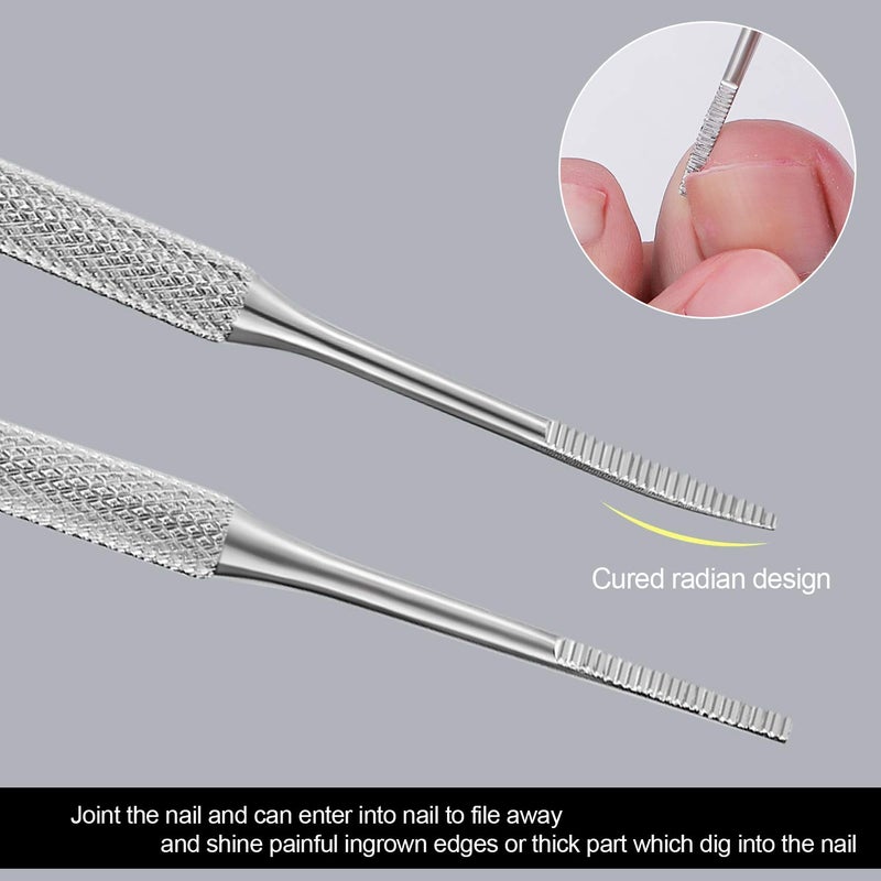 YINYIN 2PCS Ingrown Toenail File and Lifter with Storage Case,YINYIN100% Stainless Steel ingrown toenail Tool,Double Sided Professional Grade Nail Cleaner Tool - Image 5
