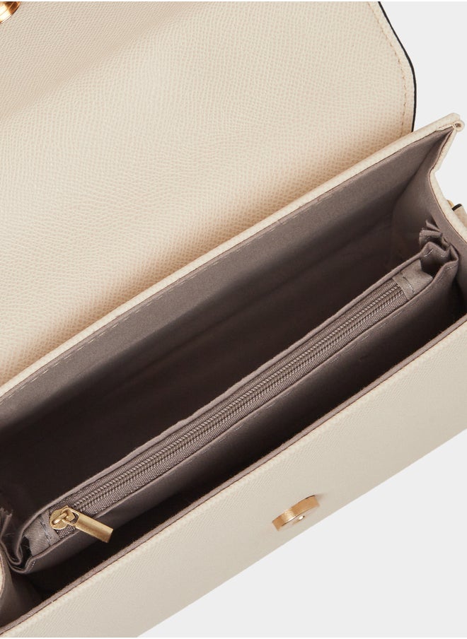 Styli Printed Ribbon Handbag with Top Handle  - Image 4