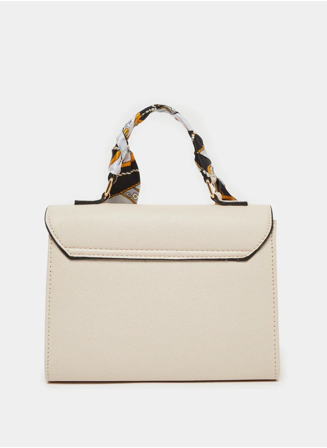 Styli Printed Ribbon Handbag with Top Handle