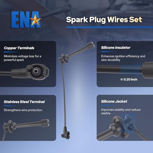 ENA Set of 3 Blue Ignition Coil Pack and Wire Set Compatible with Toyota T100 Tacoma 4Runner Tundra 3.4L V6 1995-2004 Replacement for UF156 C1041 GN10184 90919-02212 5C1308 E679 - Image 5