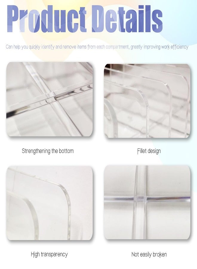 LUOKER Acrylic Mail Organizer - 2 Pcs CD Holder With 7 Compartments, 7 x 5 x 1.57 Transparent Countertop Envelope Organizer for Office, Home Desk(Transparent) - Image 3