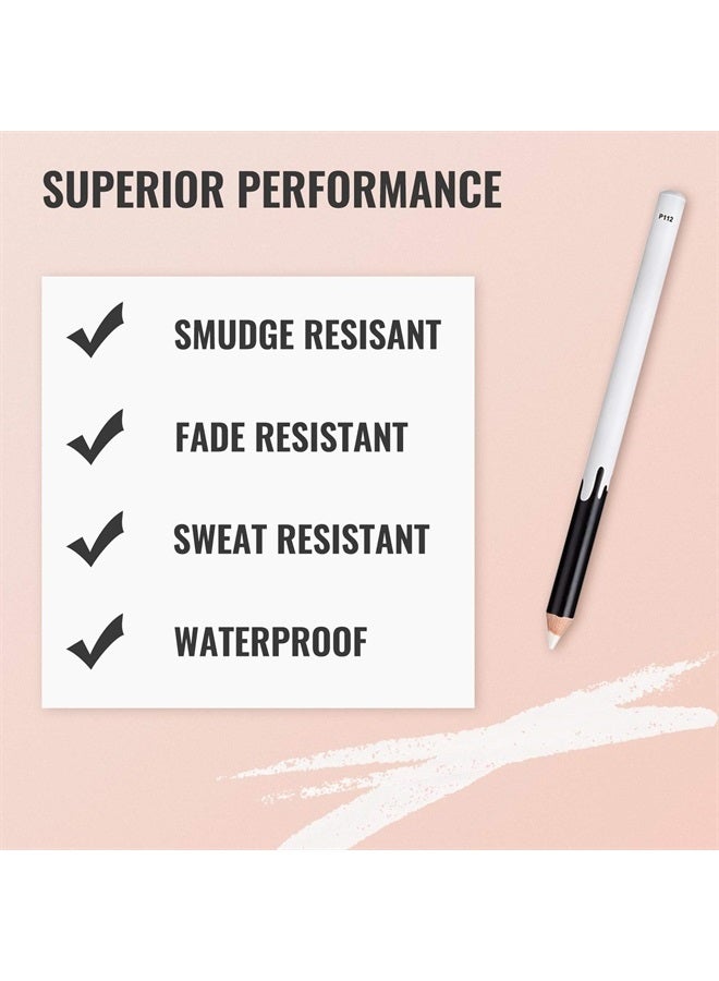 Erinde 12PCS Erinde White Eyeliner Pencil Soft Highlighter Eye Liner Pencil, Lying Eye Brightener Stick, Eyeshadow Pencil Waterproof Hypoallergenic, White Eye Liners Makeup Pencils, Easy to Color, Christmas - Image 3