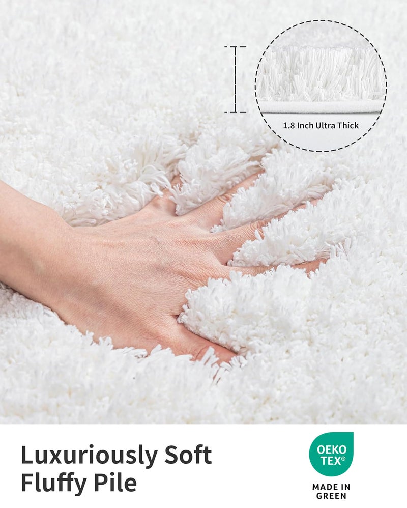 ILANGO White Christmas Bathroom Rugs 24" Ã— 17" Non Slip & Super Absorbent Extra Thick Soft, Washable Bath Mat for Floor, Non Shedding Microfiber Plush Shaggy Bath Rug for Bathtub Shower Room Sink - Image 3