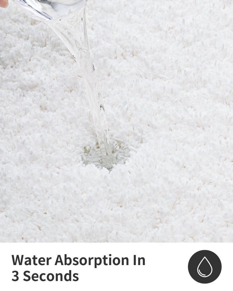 ILANGO White Christmas Bathroom Rugs 24" Ã— 17" Non Slip & Super Absorbent Extra Thick Soft, Washable Bath Mat for Floor, Non Shedding Microfiber Plush Shaggy Bath Rug for Bathtub Shower Room Sink - Image 4
