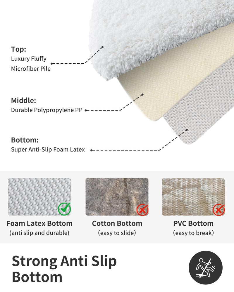 ILANGO White Christmas Bathroom Rugs 24" Ã— 17" Non Slip & Super Absorbent Extra Thick Soft, Washable Bath Mat for Floor, Non Shedding Microfiber Plush Shaggy Bath Rug for Bathtub Shower Room Sink - Image 5