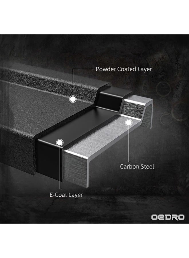 oEdRo 6.5" Running Boards Compatible with 2005-2023 Toyota Tacoma Double Cab, Steel Side Steps Nerf Bars Rails, Black and Red - Image 4