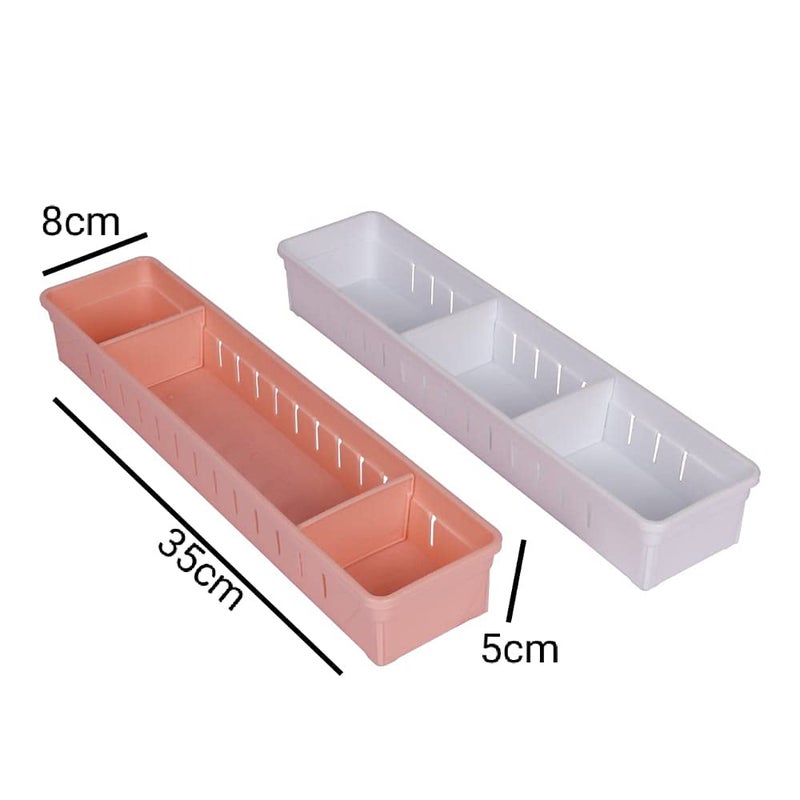 Liza Liza Adjustable Stretchable Interlocking Drawer Clapboard DividerGrid Closet Sorting PartitionPlastic Strips Separators Cabinet Storage Box SocksMakeup Set of 2 PcMulti Color - Image 2