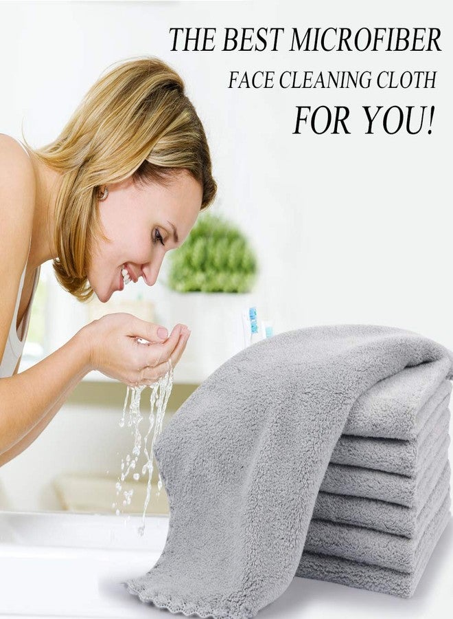 SUNLAND Microfiber Face Cloth Reusable Makeup Remover Facial Cleansing Towel Ultra Soft Face Washcloth 12inchx12inch 6 Pack Grey - Image 3
