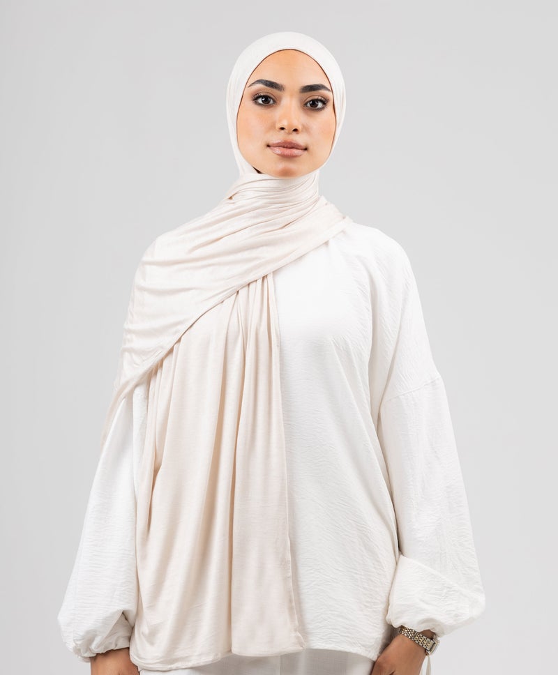 طرحة أنيقة من ليكرا - بيج دافئ