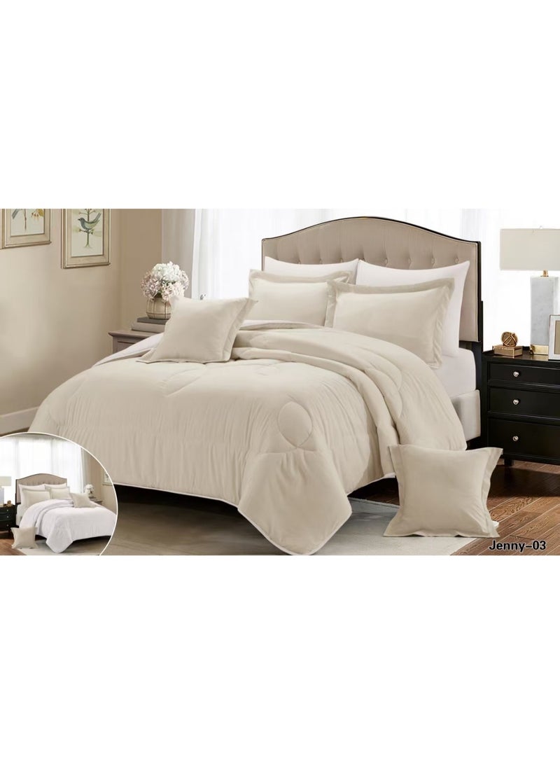 MingLi Double bed set, plain hotel style, double sided, to give you the perfect sleep, made of microfiber, size 230*250 cm - Image 1