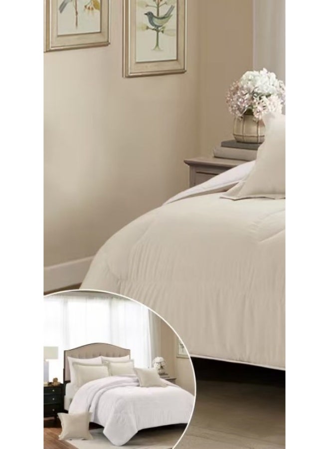 MingLi Double bed set, plain hotel style, double sided, to give you the perfect sleep, made of microfiber, size 230*250 cm - Image 2