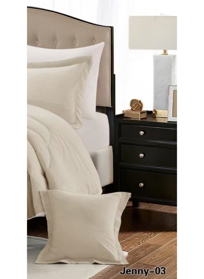 MingLi Double bed set, plain hotel style, double sided, to give you the perfect sleep, made of microfiber, size 230*250 cm - Image 4