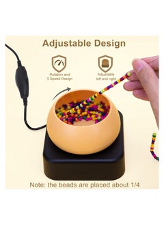 KASTWAVE Electric Bead Spinner, Adjustable Speed Beading Bowl Spinner Kit with 3 Beading Needles, Automatic Fast Clay Beads Spinner for DIY Bracelets Necklace Jewelry Making, Orange  - Image 2