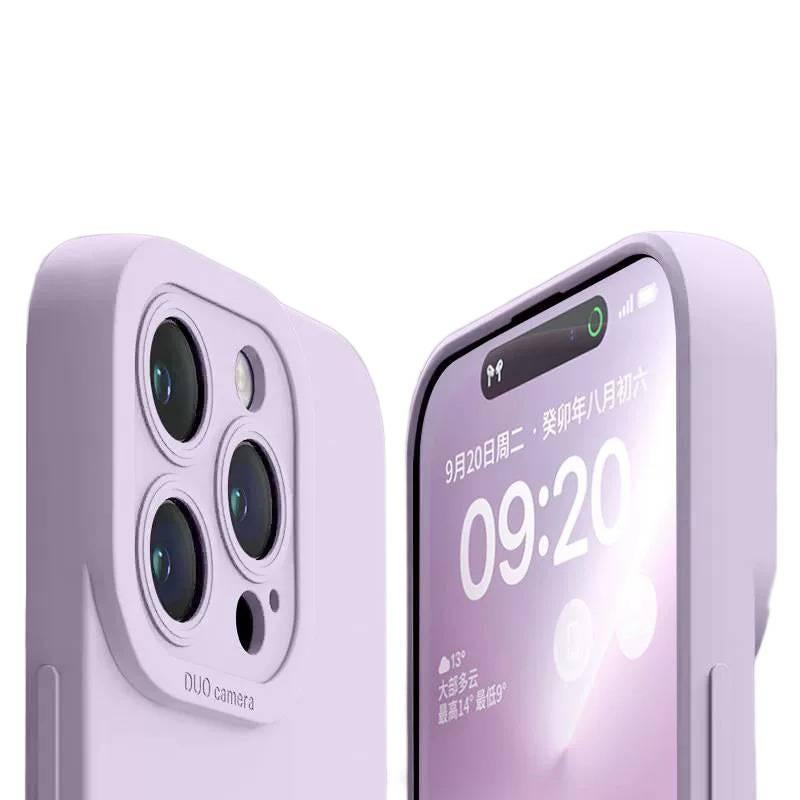 غطاء واقي، تغطية كاملة، سيليكون، لـ iPhone 14 / 14 Plus / 14 Pro / 14 Pro Max، بنفسجي من السيليكون باللون البنفسجي للتخزين العملي للمدرسة سهل الحمل - Image 2