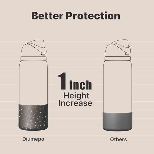 Diumepo Silicone Boot for 32 oz Owala Water Bottles, Anti-Slip Protective Sleeve for Owala Twist & FreeSip & Flip Insulated Water Bottle, Boot Bottom Base (Glitter Black) - Image 4