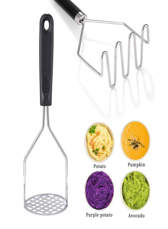 OLULU 2PCS Potato Masher, OLULU Heavy Duty Stainless Steel Mashed Potatoes Masher, Masher Kitchen Tool for Avocado, Potatoes, Beans, Meat, Vegetables, 10.24inch, Dishwasher Safe - Image 5