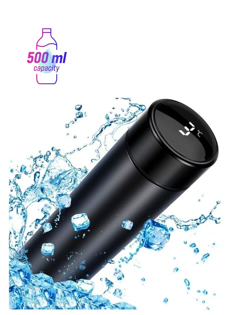 Intelligent Temperature Display Vacuum Insulated Water Bottle Black 500ml - Image 1