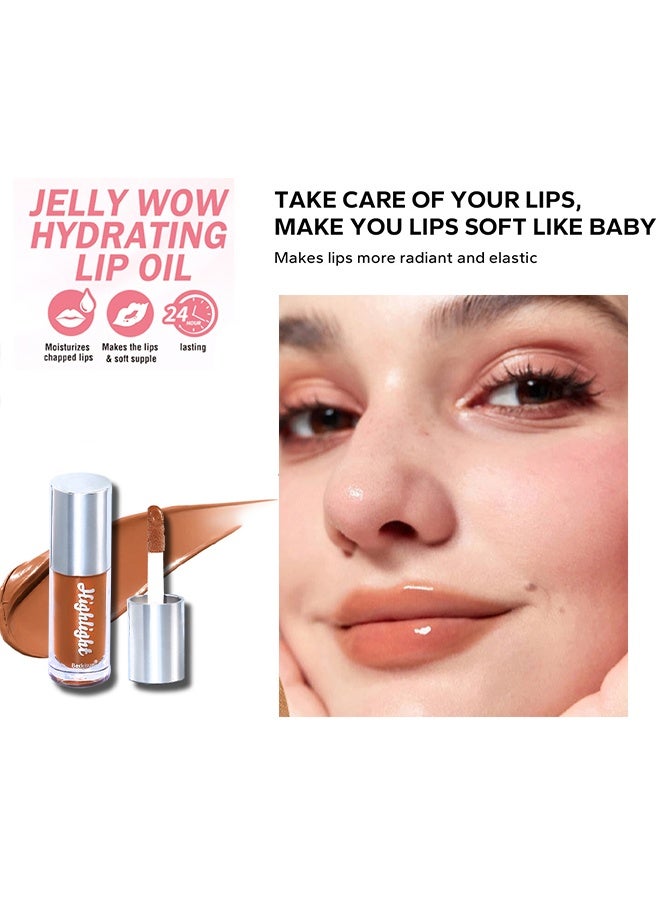 Beckisue Lip Gloss-Ultra-Hydrating & Nourishing, Smooth Glossy Finish Lip Glow Oil,Long Lasting Lightweight Non Sticky Portable Lip Oil,Lip Care to Fade Lines and Exfoliate Dead Skin（#03） - Image 3