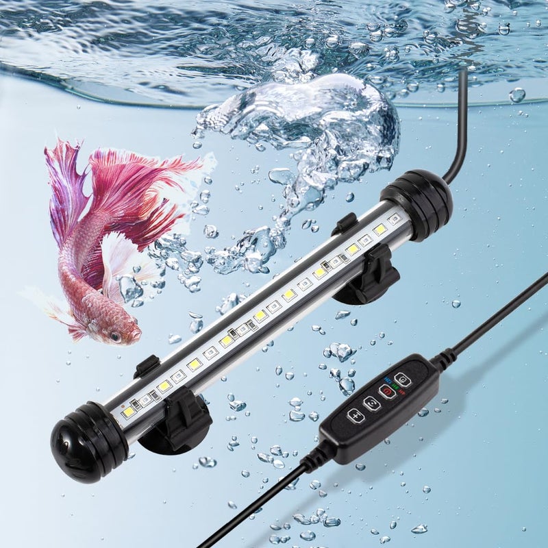 DaToo 4W 7.5inch Submersible Aquarium Light Underwater Fish Tank Light LED Aquarium Light Bar with Timer Auto On/Off and Dimmer Adjustable Brightness, 1 Yr Warranty - Image 1