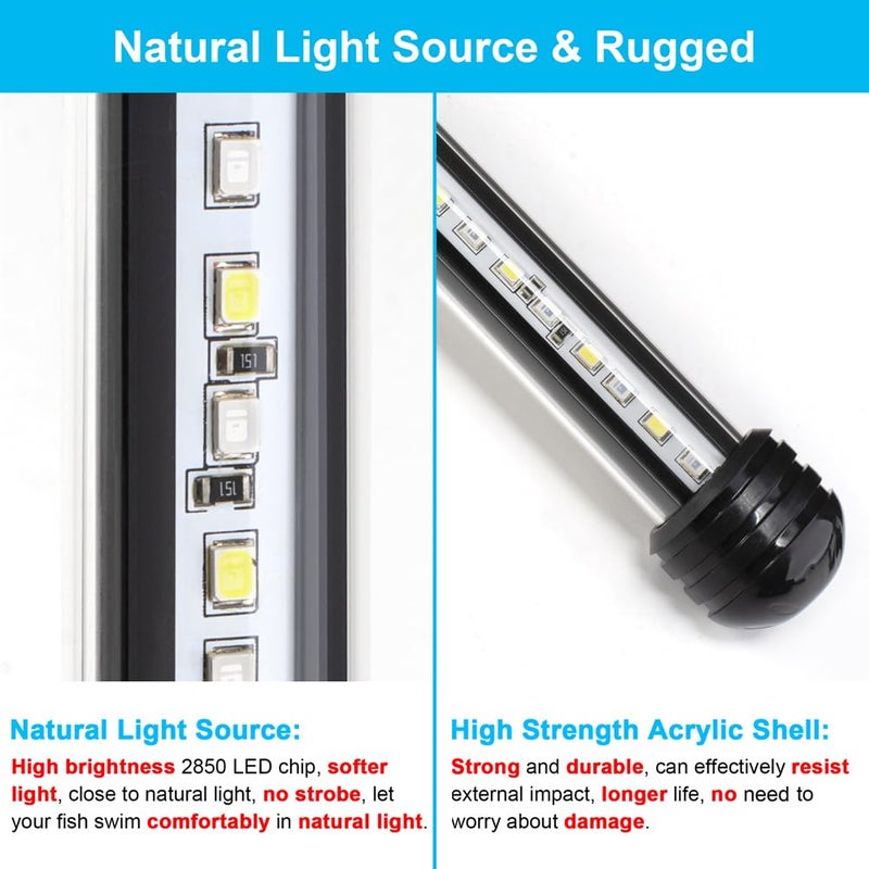 DaToo 4W 7.5inch Submersible Aquarium Light Underwater Fish Tank Light LED Aquarium Light Bar with Timer Auto On/Off and Dimmer Adjustable Brightness, 1 Yr Warranty - Image 5