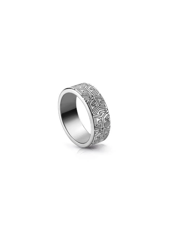 GUESS Textured Silver Band Ring