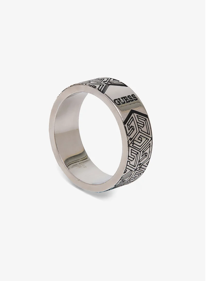 GUESS Textured Silver Band Ring
