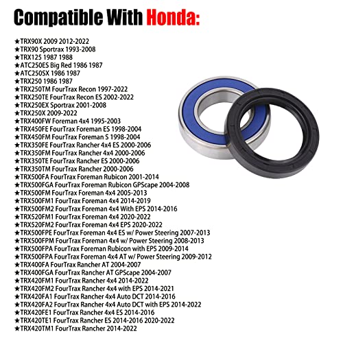 MINSTAR Rear Axle Bearing Wheel Hub Housing Bearing with Seal Kit for Honda ATC250 TRX250, Foreman 400 500 520, TRX450 S/ES, Rancher 350 420, Rancher at 400, Rubicon 500. - Image 4