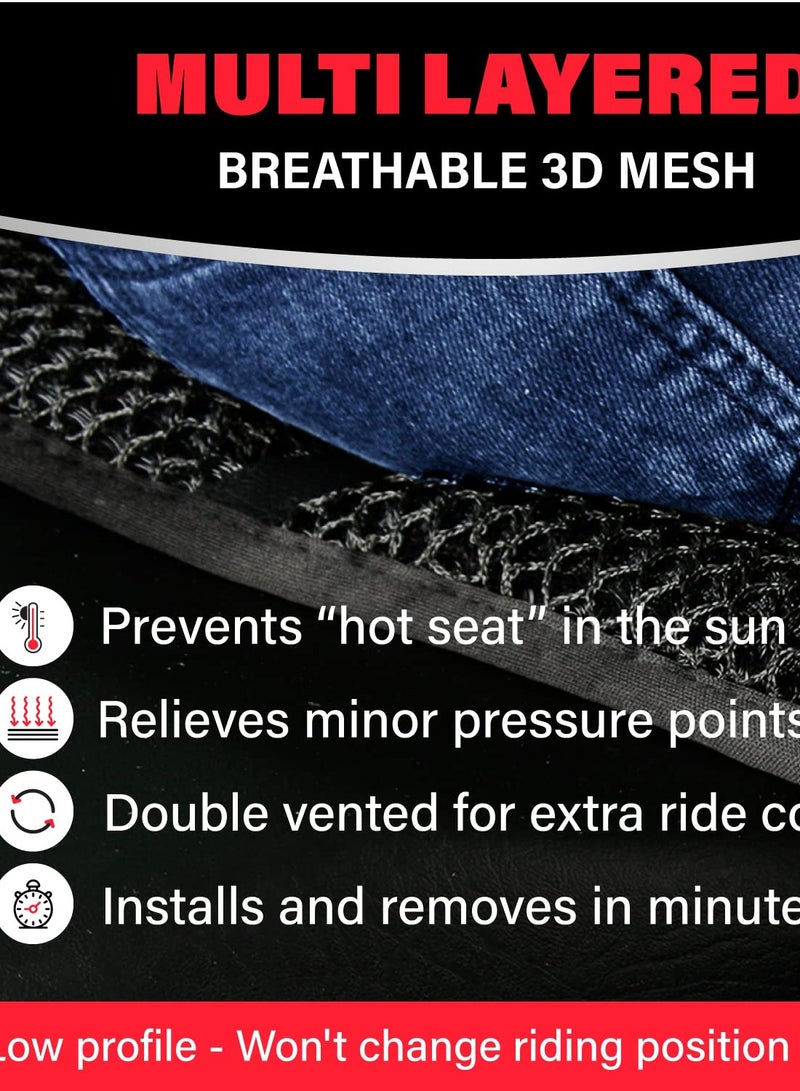SOLARAE وسادة مقعد الدراجة النارية بتقنية التبريد الهوائي 3D شبكة وسادة مقعد الدراجة النارية القابلة للتنفس غطاء مقعد الدراجة النارية يبرد في الشمس - Image 4