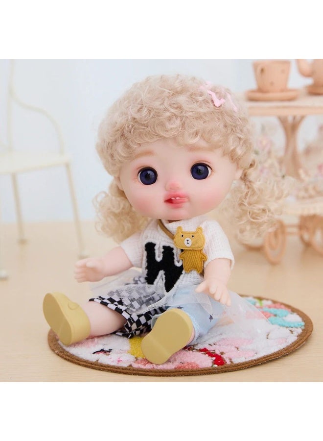 Cute Baby Doll with Curly Hair –  Articulated Doll with Outfit and Accessories – One Piece, Random Design – Soft Vinyl Body – Ideal Gift for Girls - Image 4