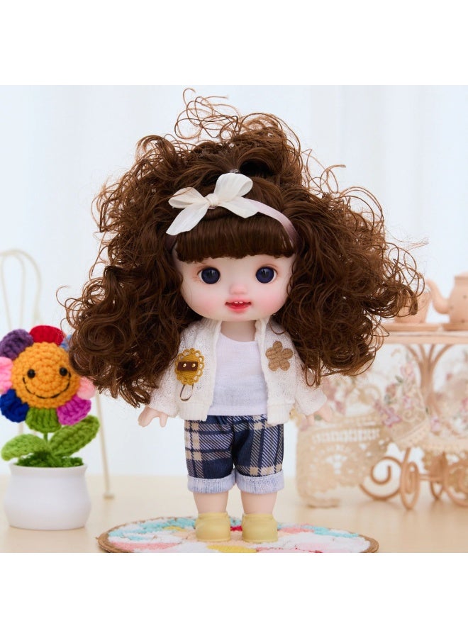 Cute Baby Doll with Curly Hair –  Articulated Doll with Outfit and Accessories – One Piece, Random Design – Soft Vinyl Body – Ideal Gift for Girls - Image 5