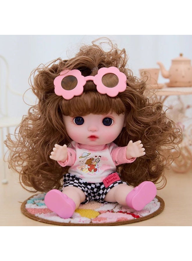 Cute Baby Doll with Curly Hair –  Articulated Doll with Outfit and Accessories – One Piece, Random Design – Soft Vinyl Body – Ideal Gift for Girls - Image 3